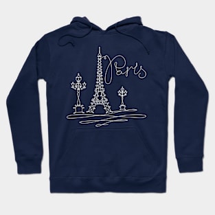 Paris - White line drawing Hoodie